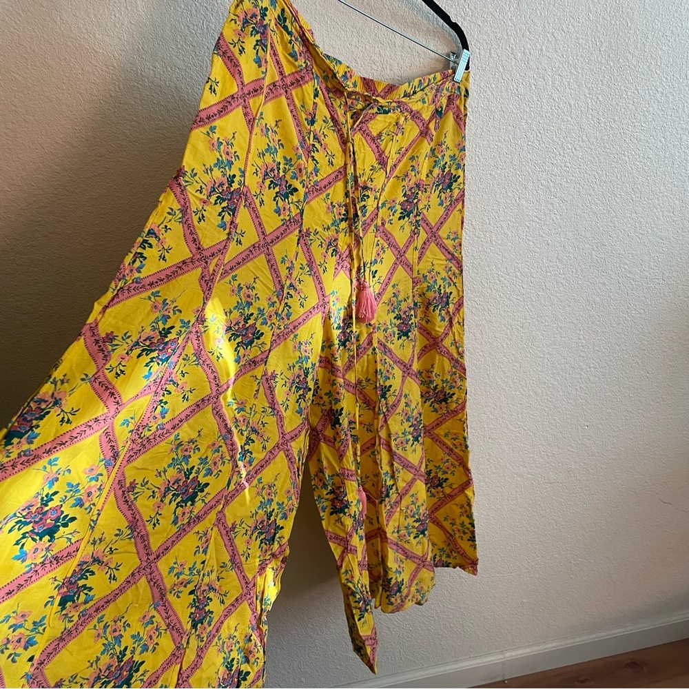 Free People I’m The One Lounge Pant Yellow Multicolor - Picture 6 of 9